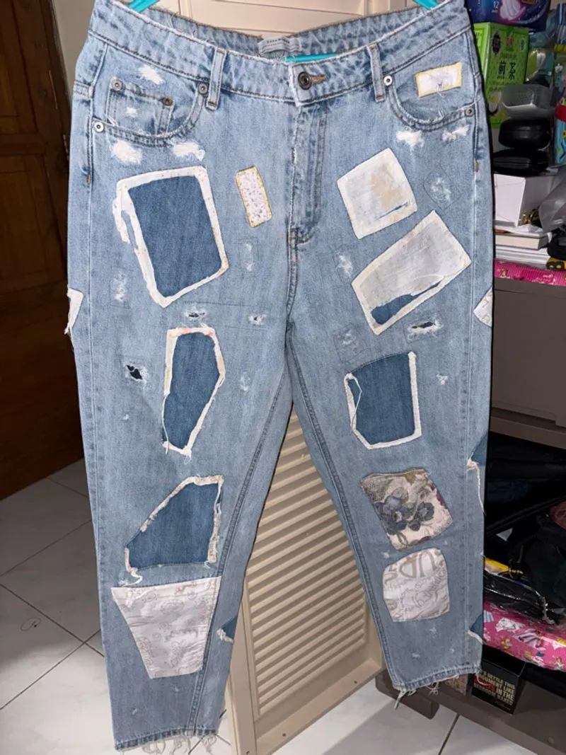 ZARA WOMAN REWORKED JEANS photo 1