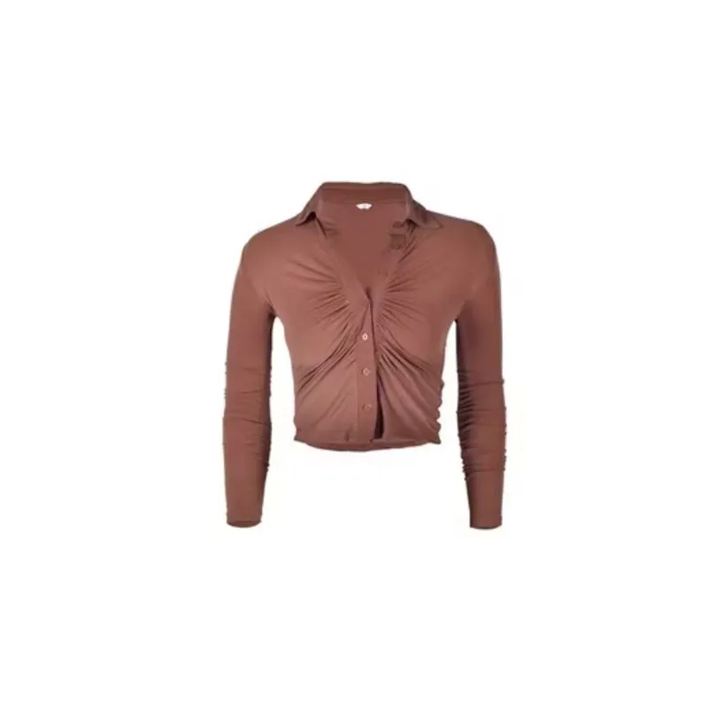 Luxury Casual Shirt Wanita brown photo 1