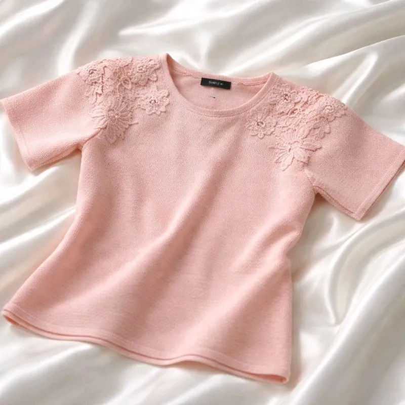 PRELOVED EPRISE PINK KNIT TOP SIZE M photo 1