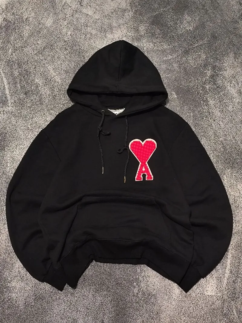 HOODIE AMI PARIS BIG BORDIR BLACK photo 1