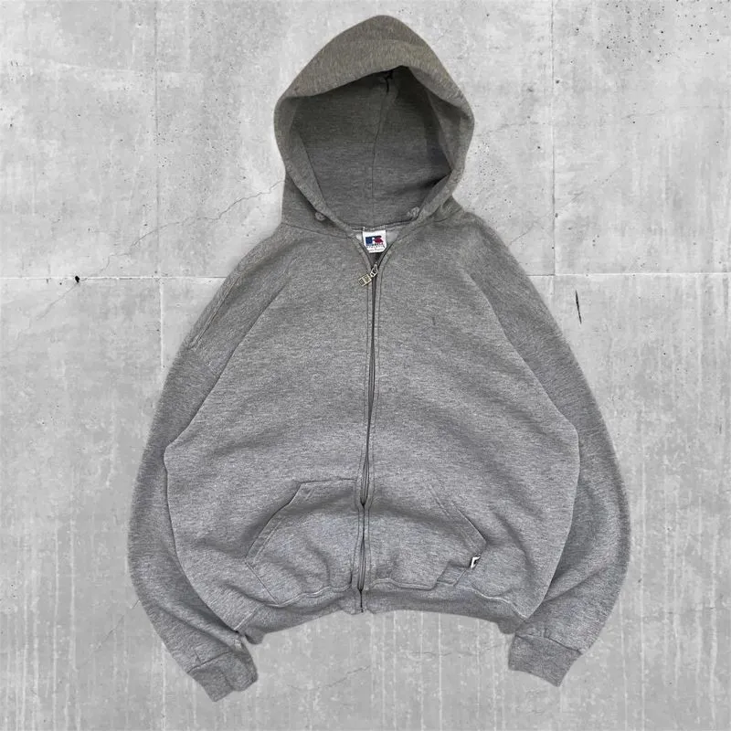 Hoodie Russel athletic grey zip up photo 1