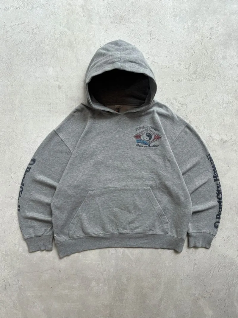 Vtg Heavy weight heather gray hodie by T&C Surf Designs  photo 1