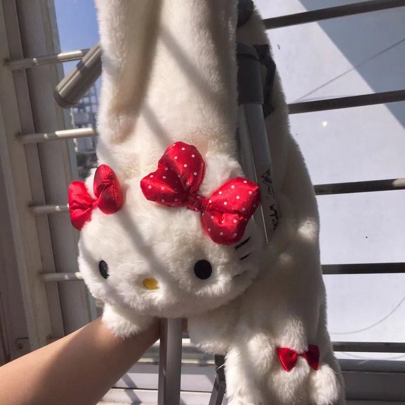 Sanrio Cosplay Coquette Scarf Wanita white red photo 1