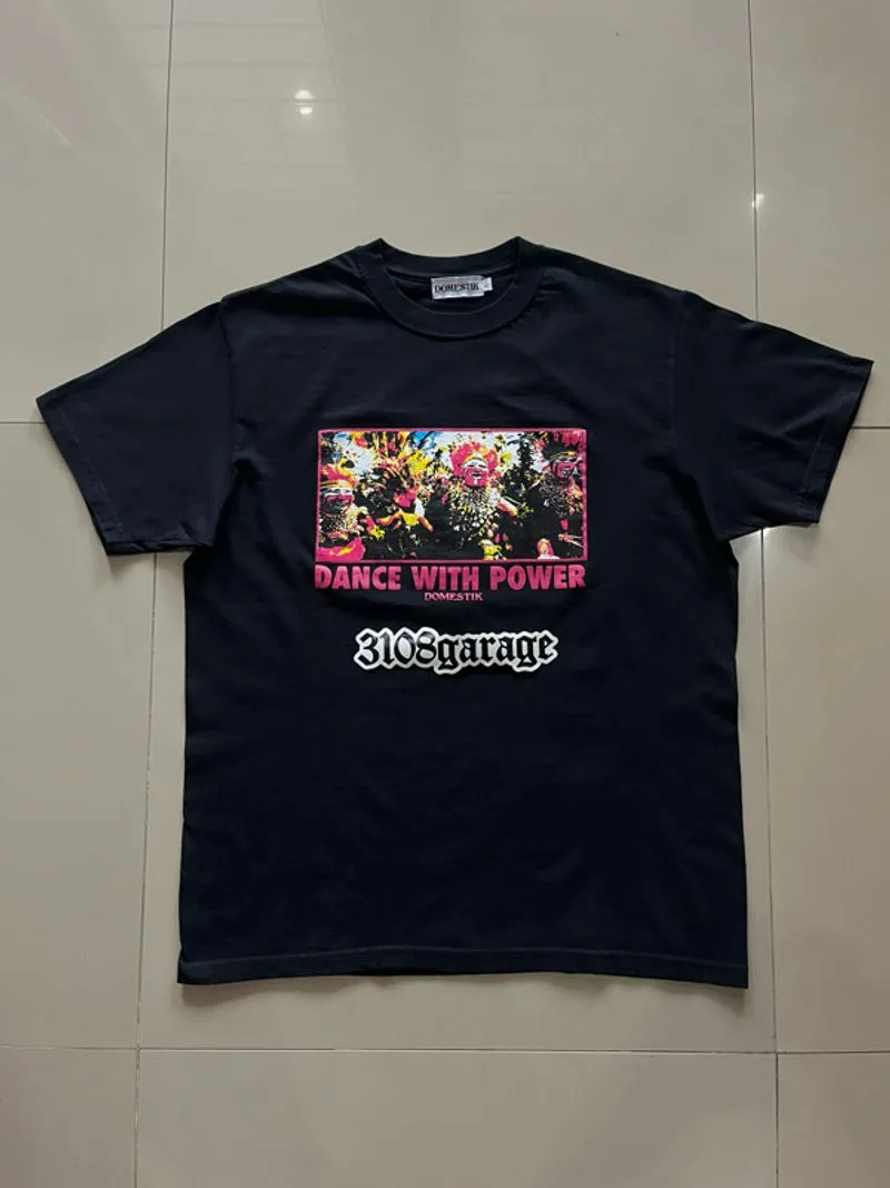 T-shirt tee Domestik dance with power black sz L used kaos l photo 1