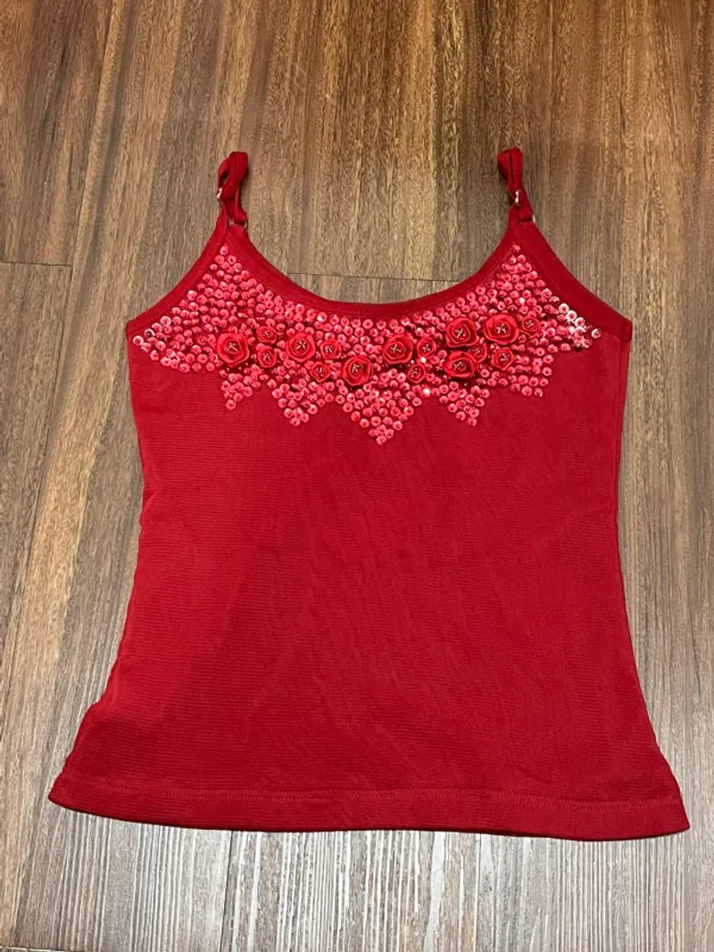 Vintage Red Sequins Tank photo 1