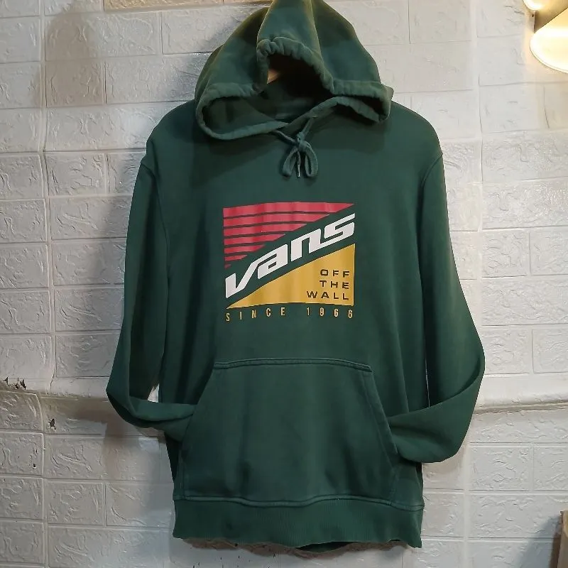Sweater Hoodie Kasual Vans Of The Wall Hijau Size M fit L photo 1