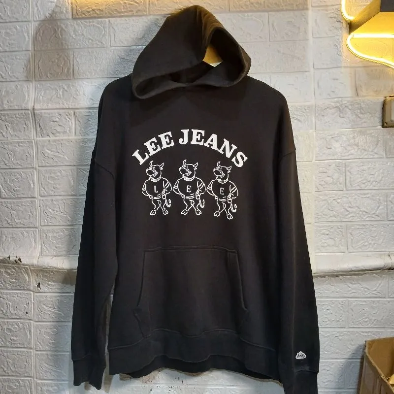 Sweater Hoodie Kasual Lee Jeans Hitam Size M fit L photo 1