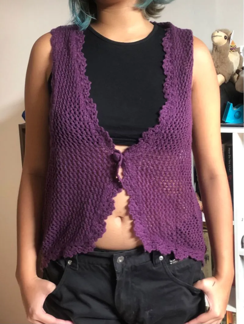 Purple Knit Vest photo 1