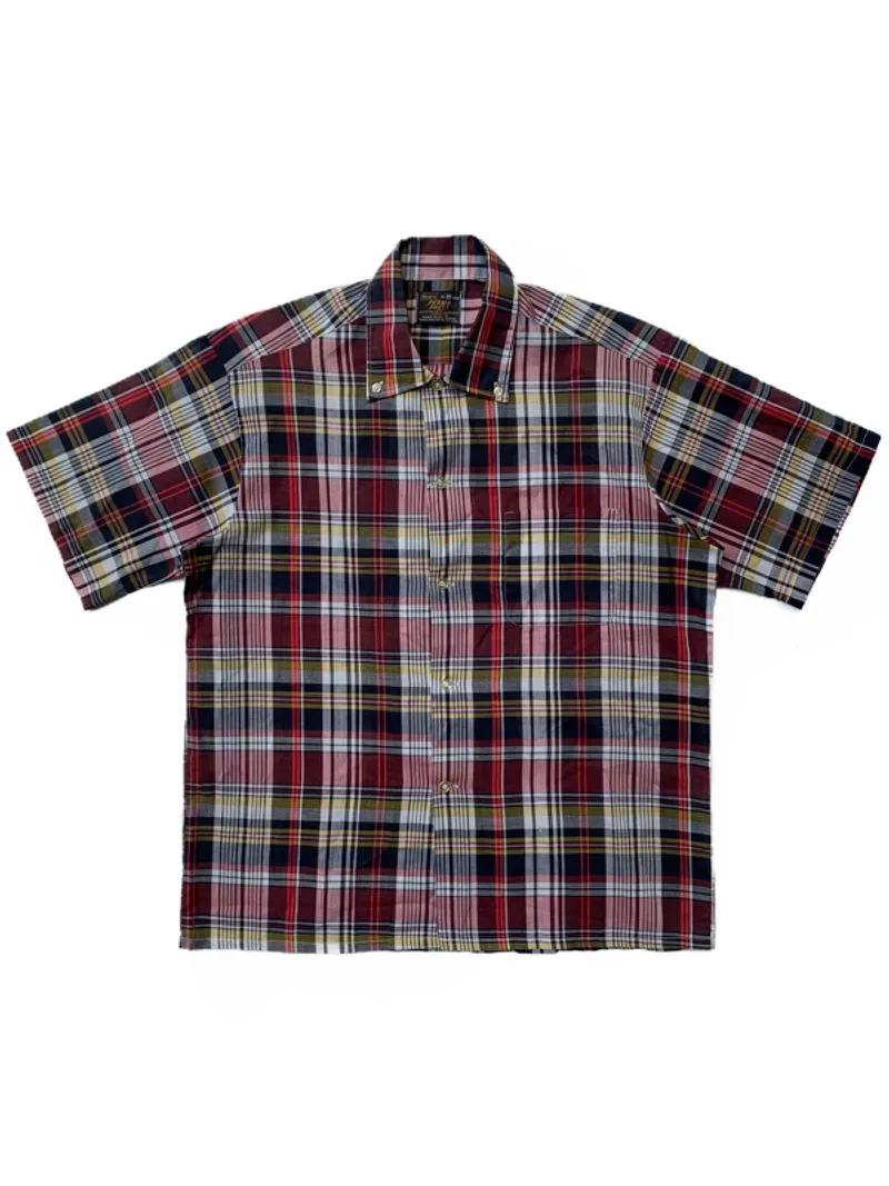 sears perma prest 1960s button down plaid short sleeve shirt photo 1