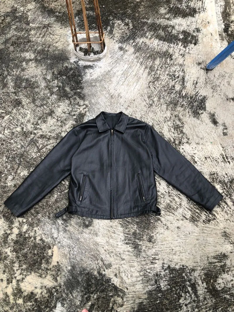 Leather jacket boxy fit photo 1