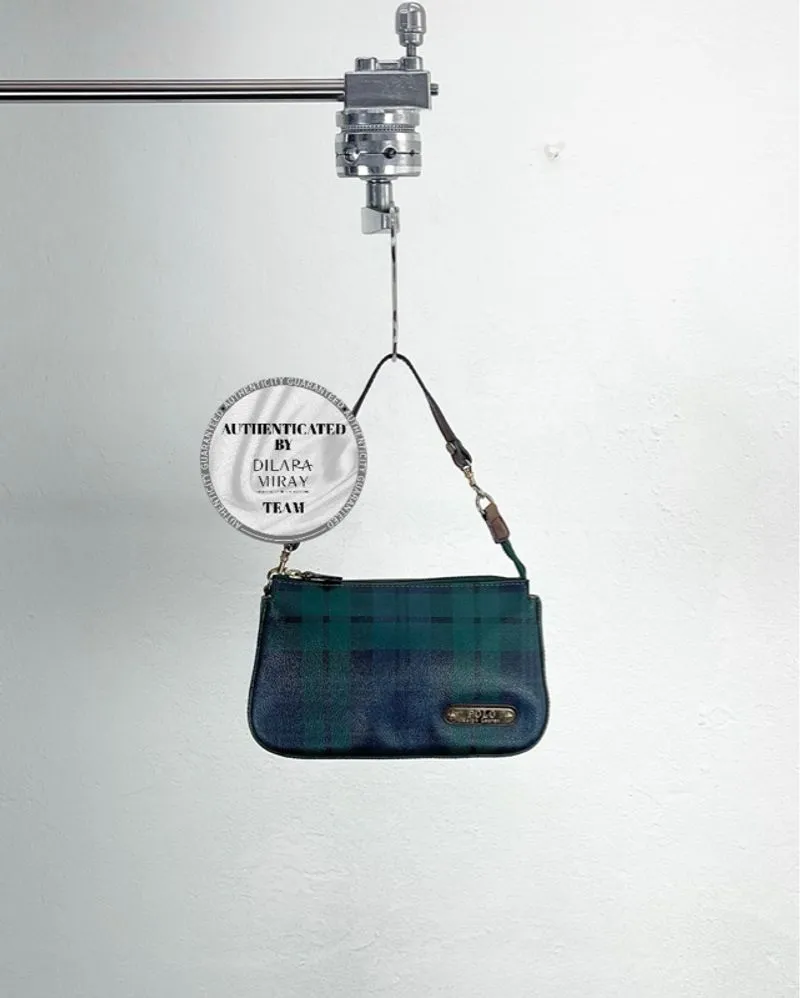 Polo Ralph Lauren Authentic Plaid Pochette Bag Dark Green photo 1