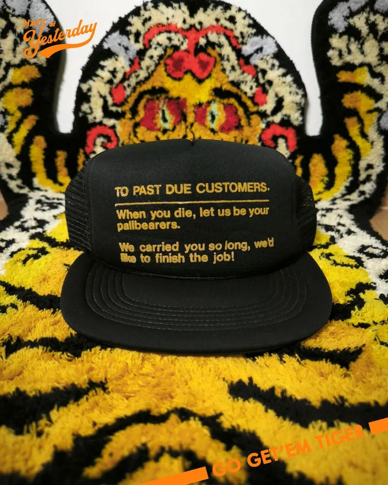 Topi to past due customers vintage novelty trucker hat photo 1