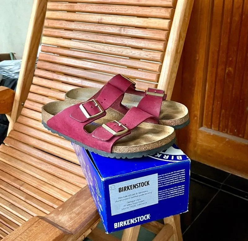 Sandal Birkenstock Arizona 'Soft Foodbed' Nubuck Leather Ori photo 1