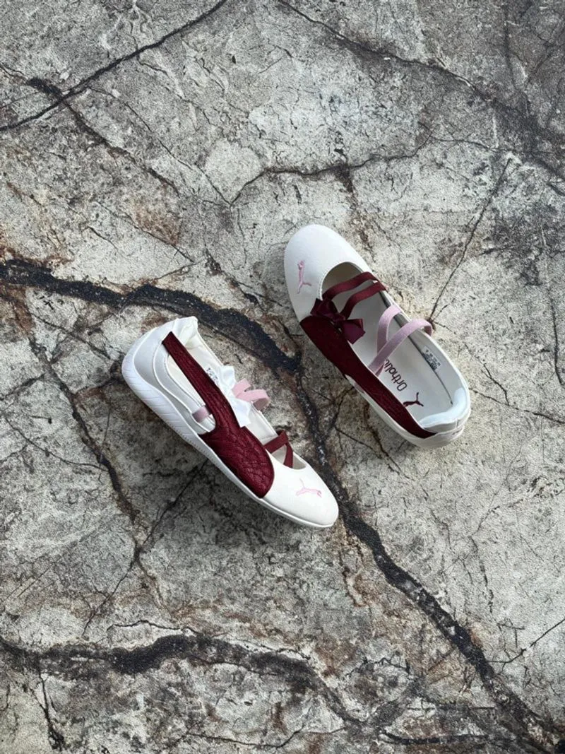 PUMA SPEEDCAT BALLET LACE BEIGE IVORY RUBY MAROON photo 1