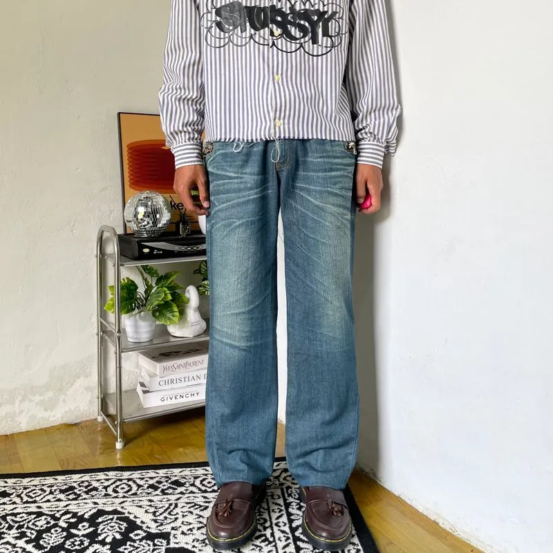 denim Faded blue jeans Straight fit  photo 1