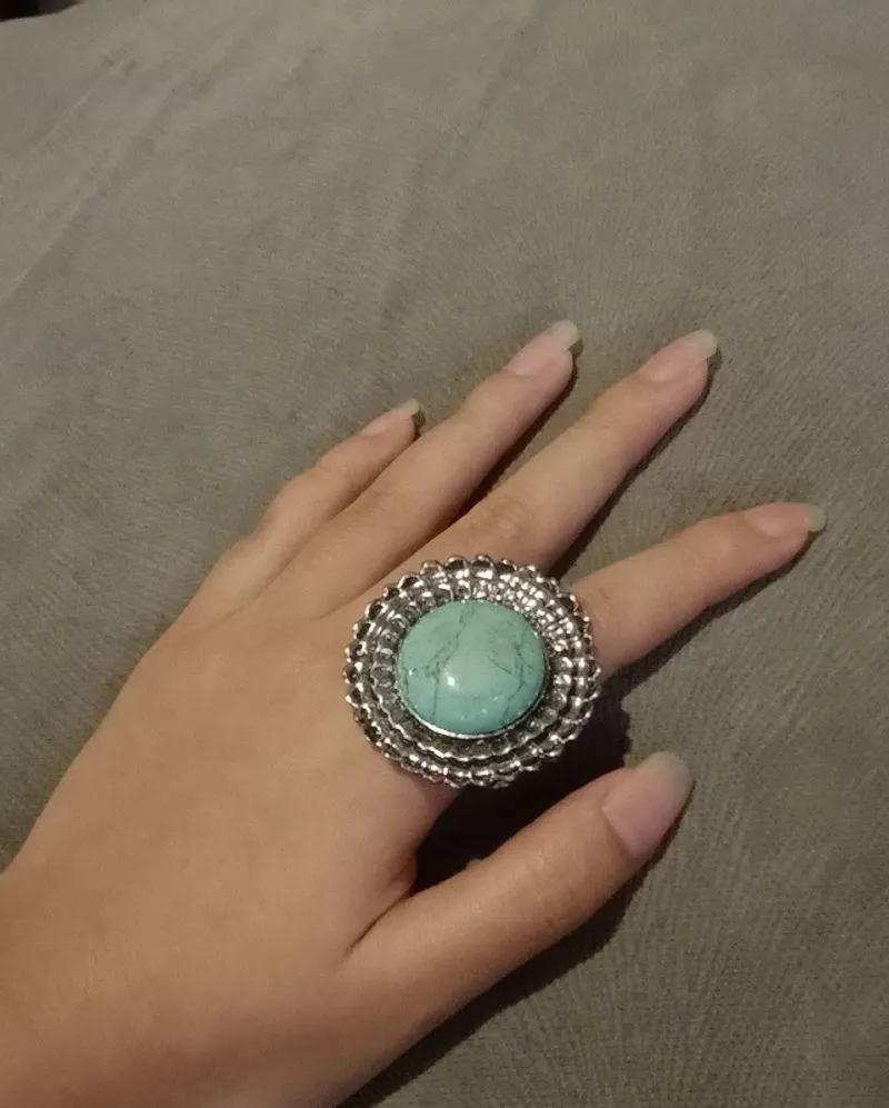 Cincin etnik batu biru photo 1