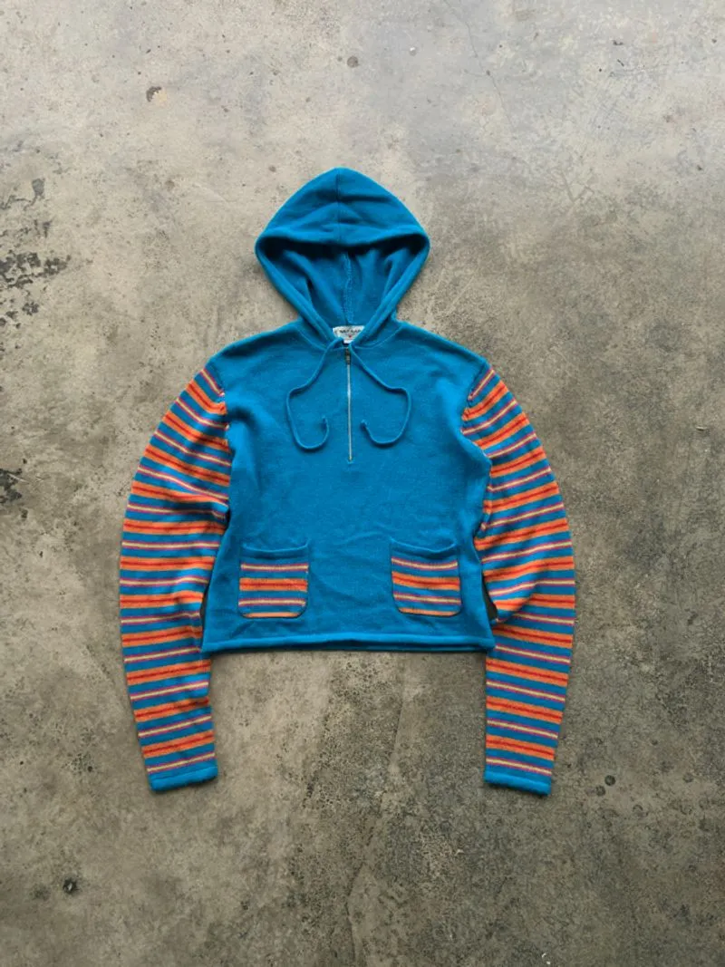 Vintage 90’s Naf Naf Stripe Halfzip Hoodie Jacket photo 1