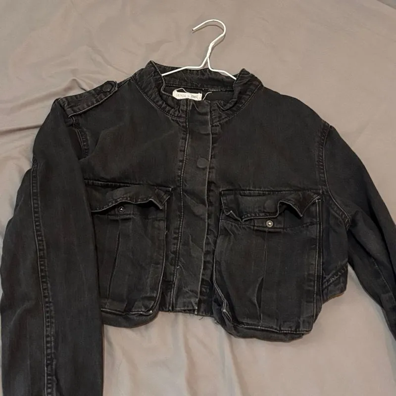 crop denim jacket photo 1