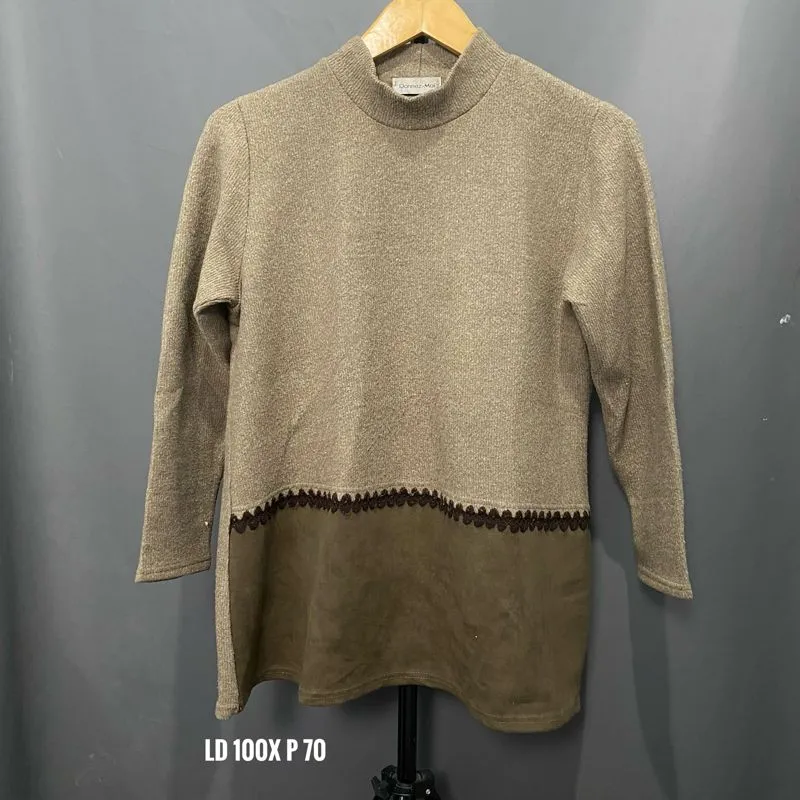 atasan baju coklat brown tebal import brand photo 1