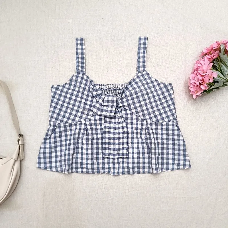 Crop Top Gingham Pita | Gothic Grunge Lolita Style | Prelove photo 1