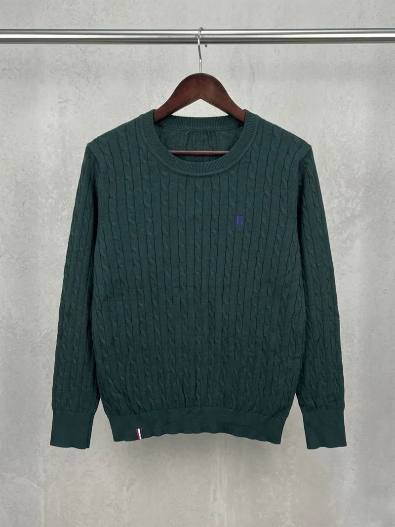 Sweater Bensimon Cableknit Rajut Full Kepang Emerald Green photo 1