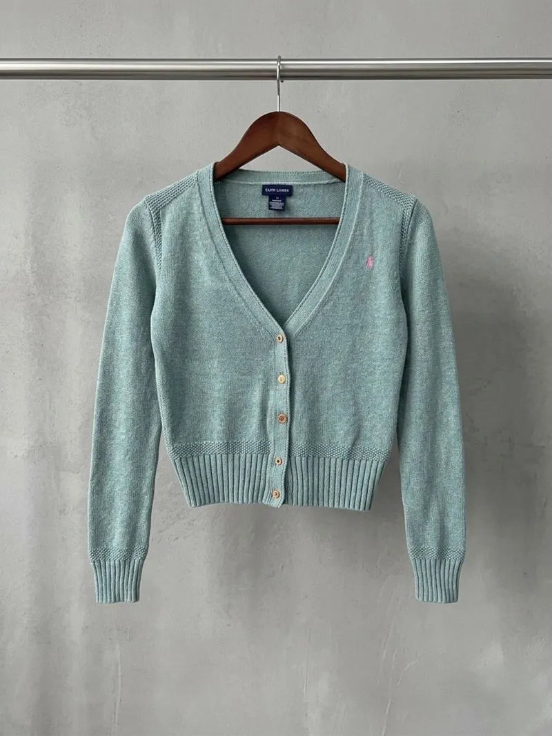 Cardigan Polo Ralph Lauren Knitwear Rajut Wanita Teal photo 1