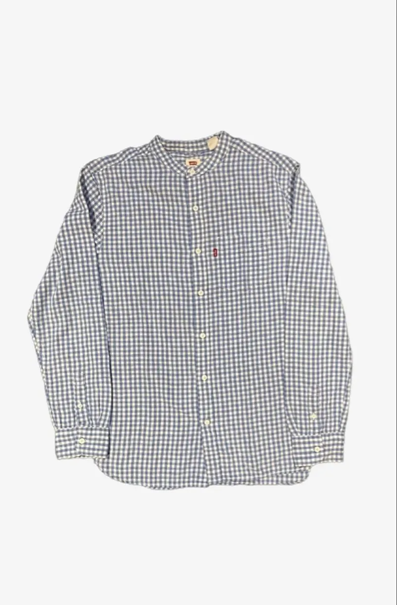 Levi’s - Men’s Checked Long Sleeve Shirt Blue photo 1