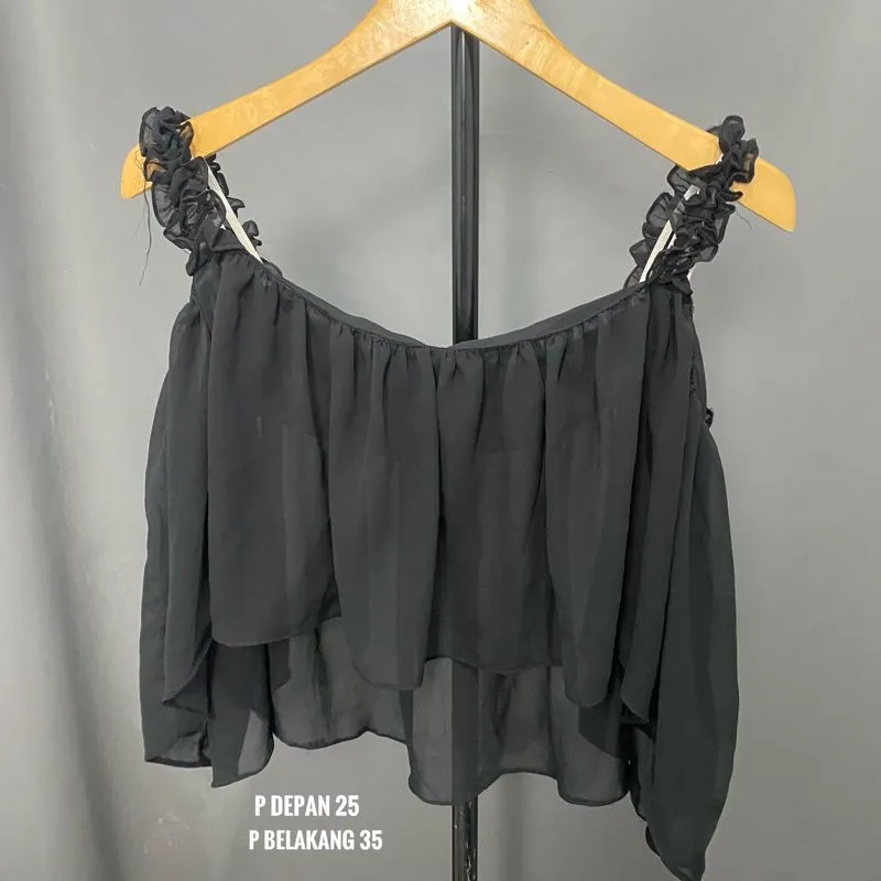 outer vest luaran crop hitam photo 1