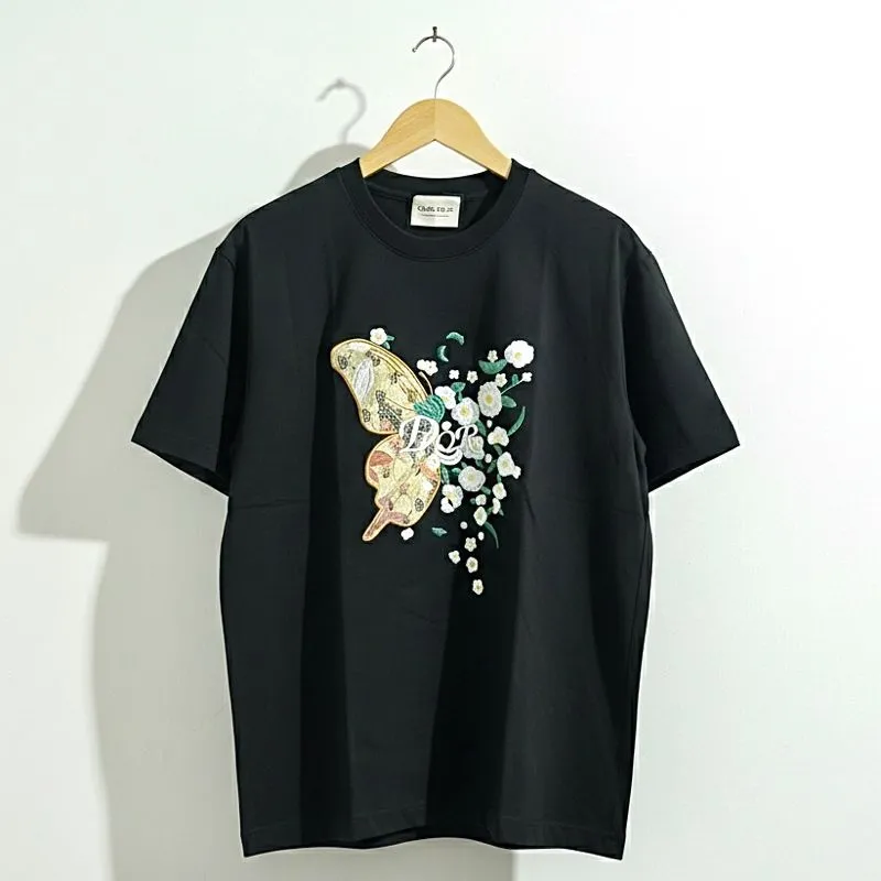CARR KYLE Eimbordery Motifs Boxy Black Tee  photo 1