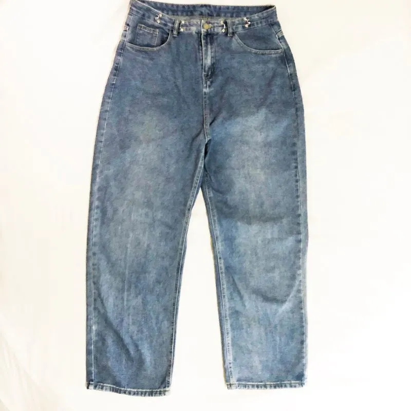 High Waist Baggy-Cut Blue Jeans photo 1
