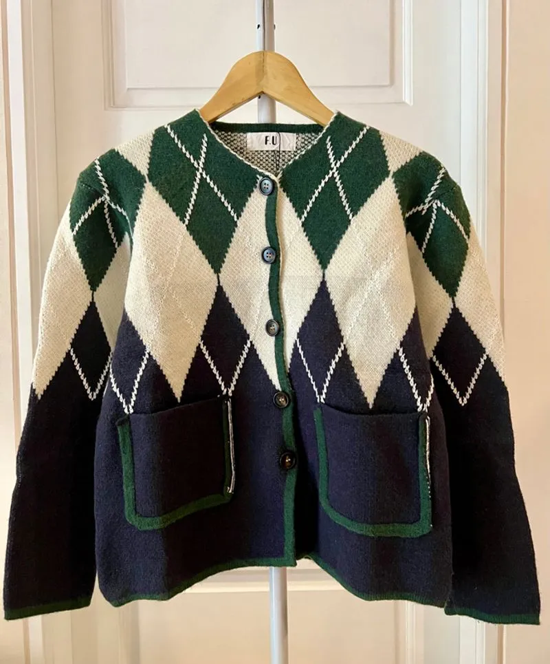 CARDIGAN RAJUT ARGYLE photo 1