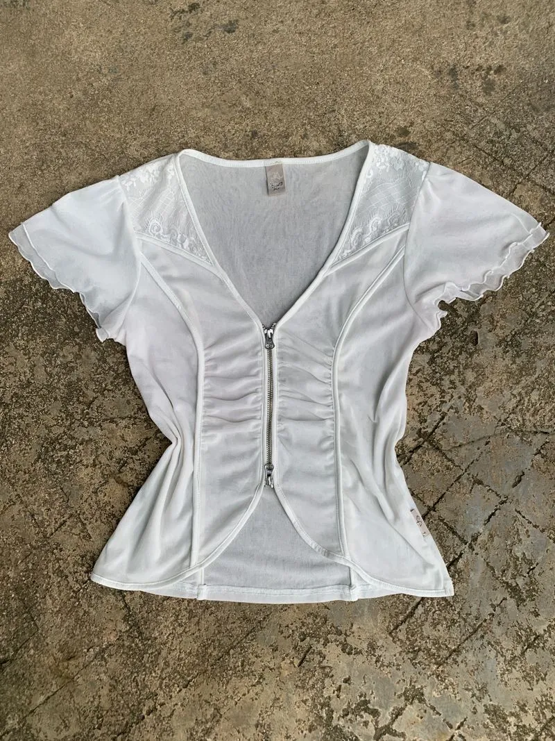 Japanese brand Goth Emo T-shirt Wanita white photo 1