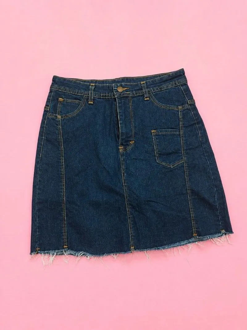 Rok Jeans Denim Front Pocket photo 1