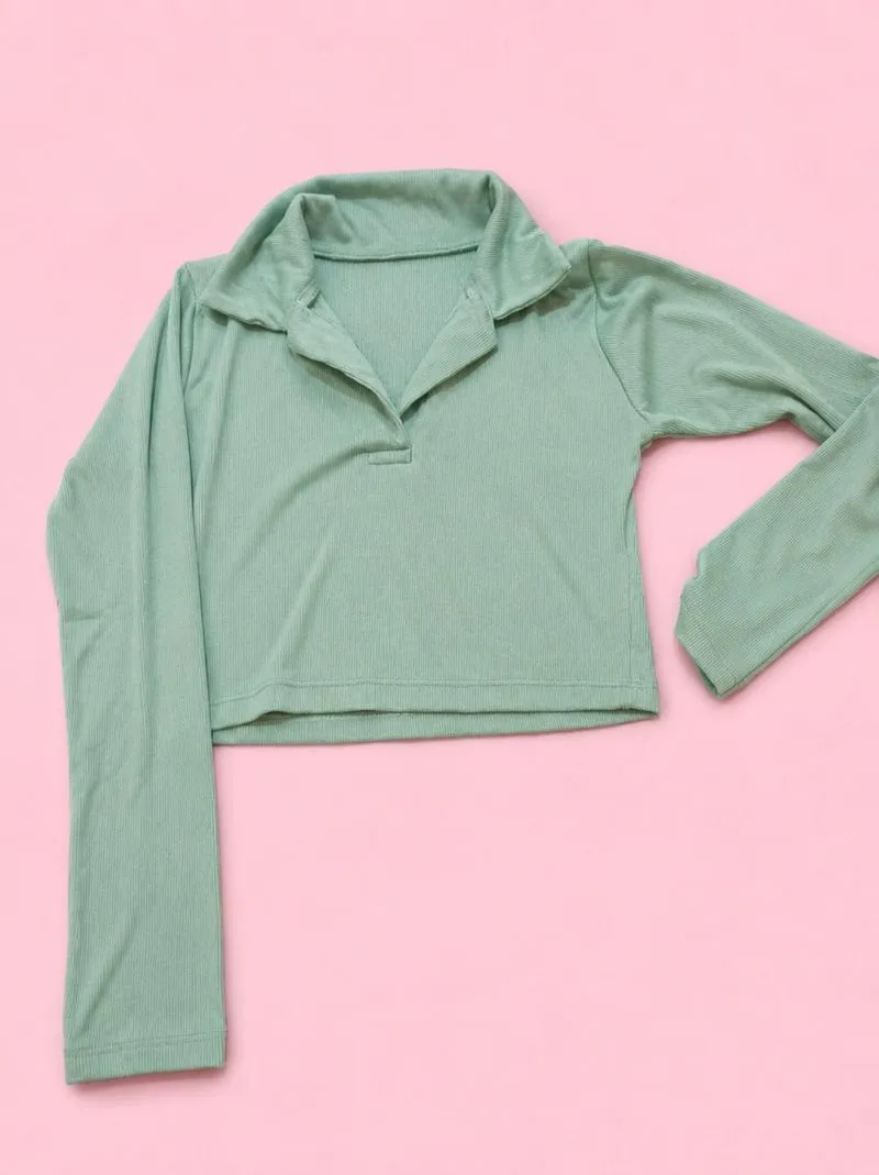 Ribbed Crop Top Sage Green photo 1