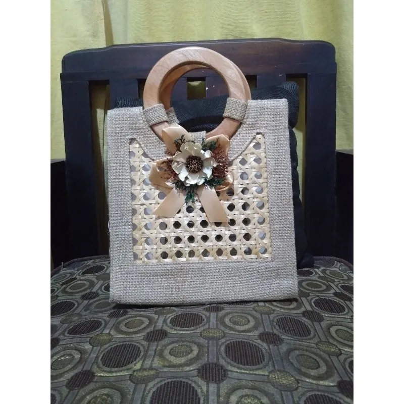 P284 Tas totebag kecil anyaman photo 1