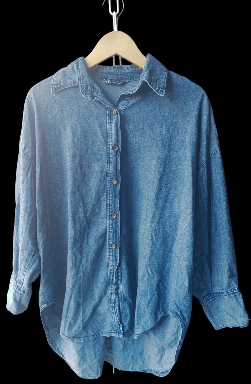 ZARA Vintage Casual Shirt Wanita navy photo 1