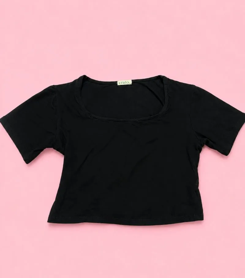 Black Crop Top Square Neck Erato photo 1