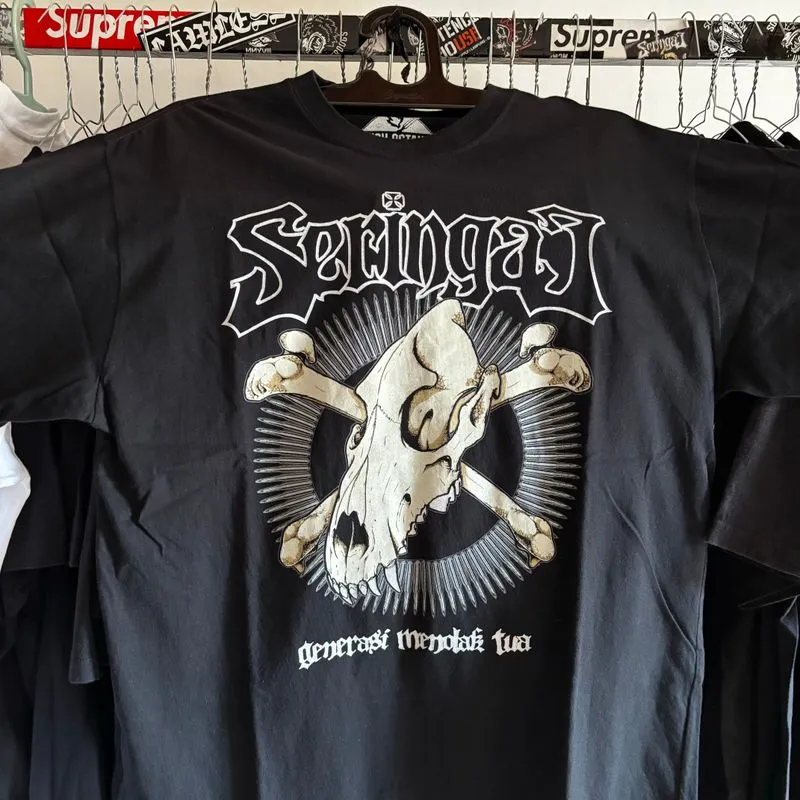 Grunge Casual T-shirt Pria black photo 1