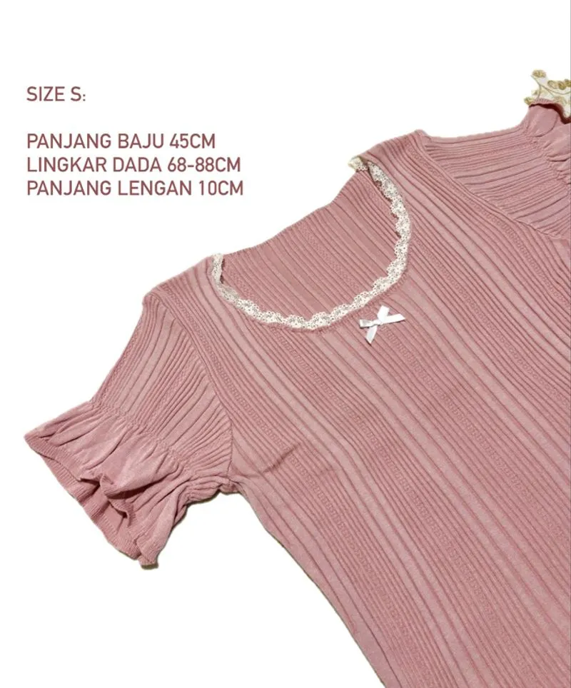 Y2K top in Pink | Ribbon & lace crop top photo 1