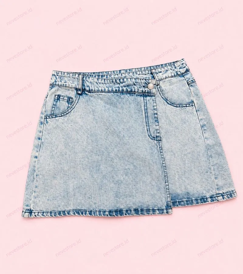Rok Jeans Denim Lalu Wrap Mini Skirt photo 1