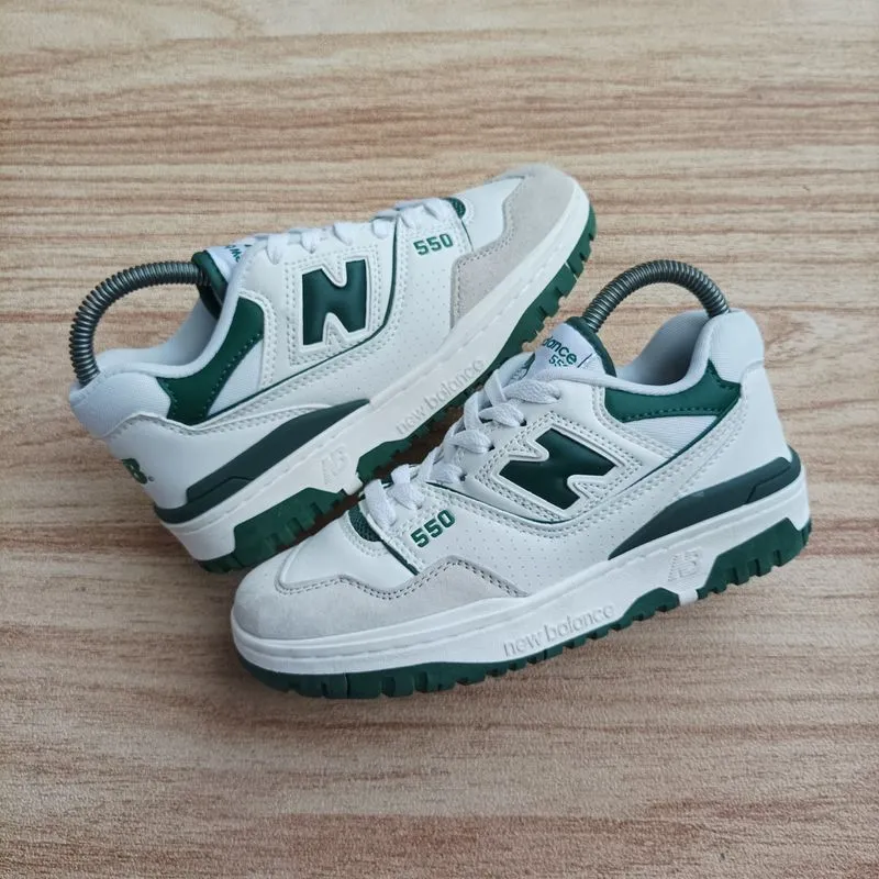 New Balance Luxury Casual Sneakers Wanita white green photo 1