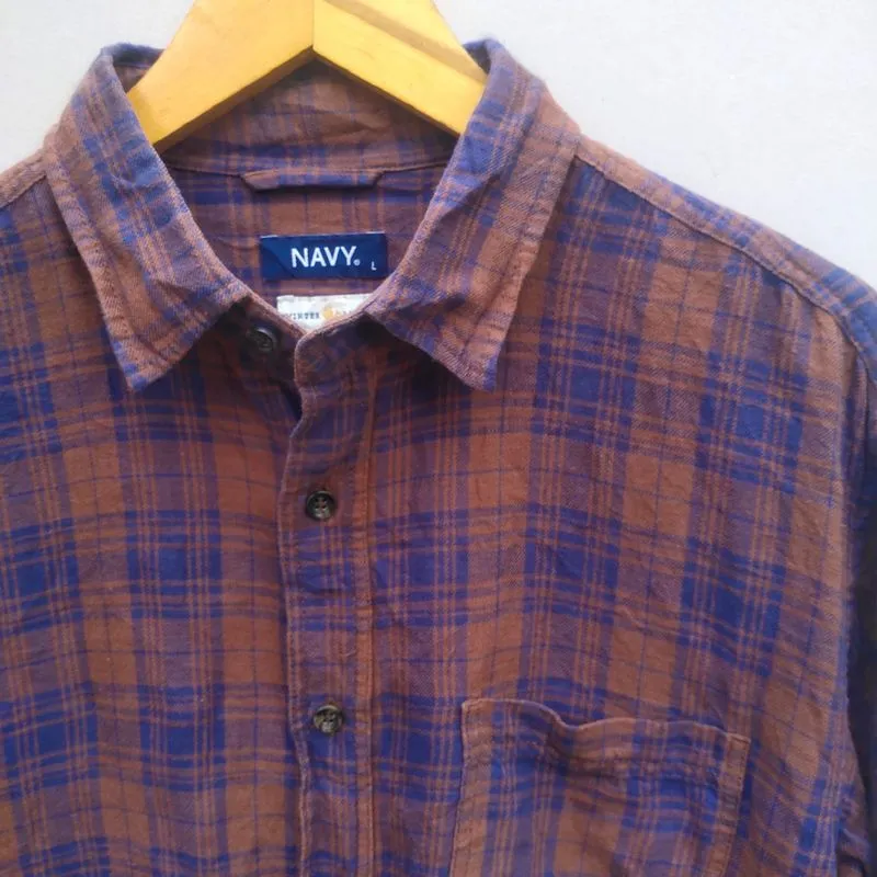  Flannel workshit  Navy photo 1