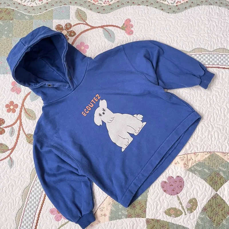 Hoodie anak biru bunga limited dou dou cakep photo 1