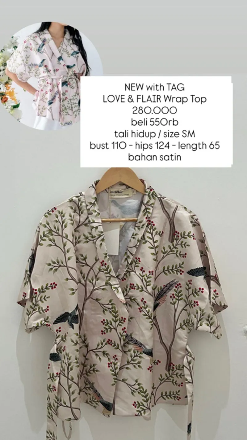 LOVE & FLAIR Top Kimono Atasan BARU NEW photo 1