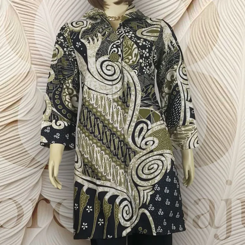 Batik Trendy Tunik Kancing Depan TNK11 (tanpa celana) photo 1