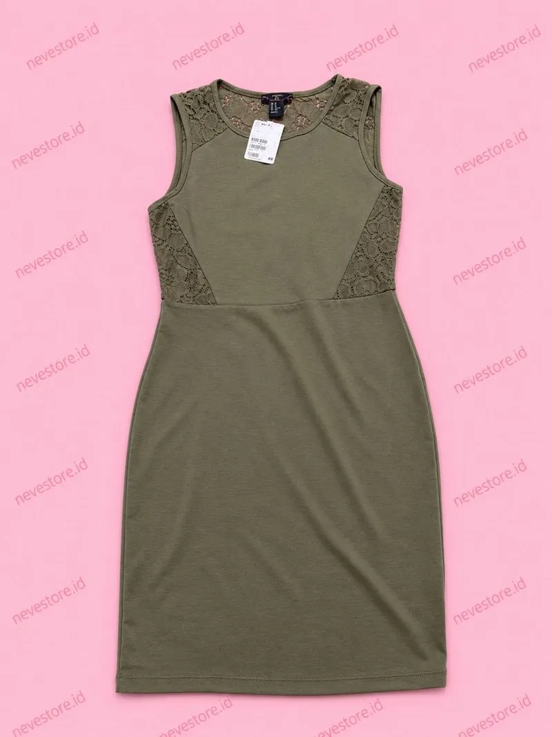 Midi Dress H&M Olive Green Lace photo 1