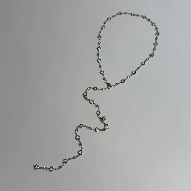 Silver Hearts Long Necklace photo 1