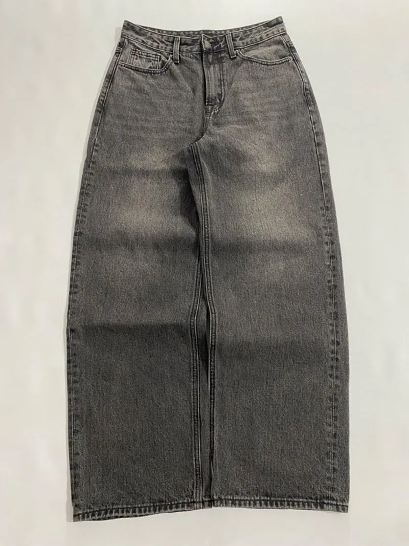 Baggy black washed long pants jeans super wideleg  photo 1