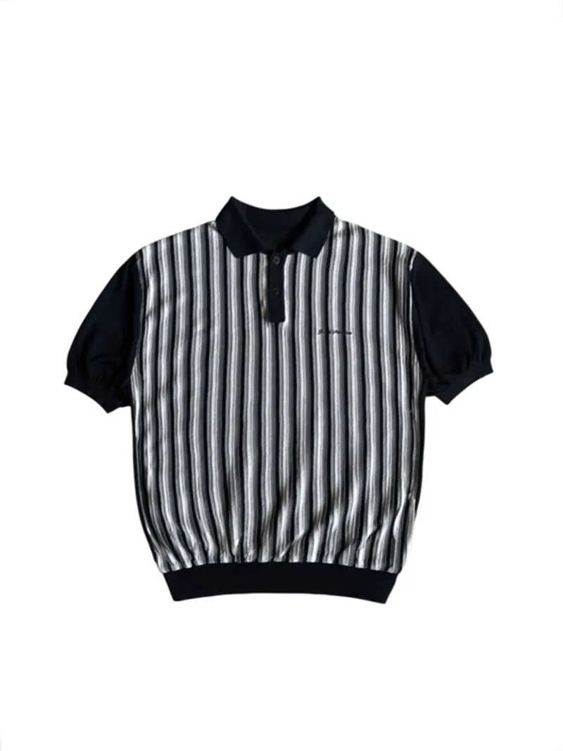 Gianni Valentino lightweight textured stripes ss polo shirt  photo 1