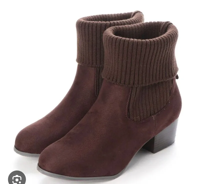Sepatu boots coklat Jorikoan Jolicoin knit 2way short size 3 photo 1